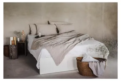Produktbild von Bettwäsche Set aus 100% Naturleinen, stonewashed, mit Hotelverschluss (Natürliche Farbe, 135 x 200 cm, 40 x 80 cm)