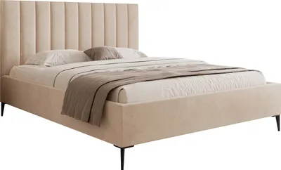 Obrázek produktu pro DomoHome postel s pružinovou postelí Postel do ložnice Ideální pro vaši ložnici čalouněná postel, Rozměr: 200x200x40cm, Model: MonaSLIM III, Barva: béžová
