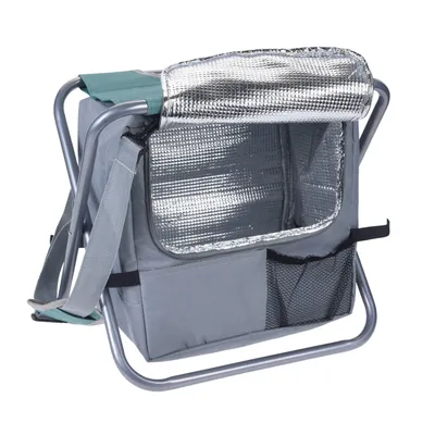 Produktbild von Progarden Klapphocker Metall, Polyester grau / blau 36cm x 28cm x 42cm
