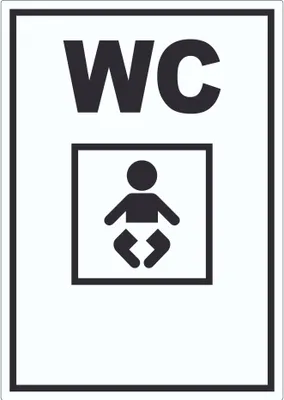 Produktbild von WC Wickelraum Aufkleber A0 (841x1189mm)