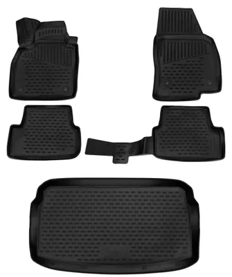 Produktbild von Gummi Kofferraumwanne + Fußmatten Set für VW Polo 6 2G / AW, Bj. 9/2017-