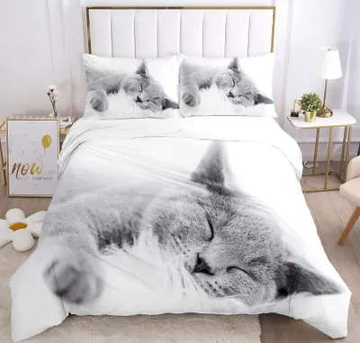 Productafbeelding van Solidchoice - Katten Beddenset 135 x 200 cm met Kussensloop