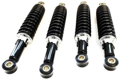 Produktbild von 4 hydraulische Stoßdämpfer, Federbein  Tuning Tieferlegungs-Set, 2x 280mm und 2x 320mm für Simson Schwalbe,Spatz, Star, Sperber, Habicht, DUO