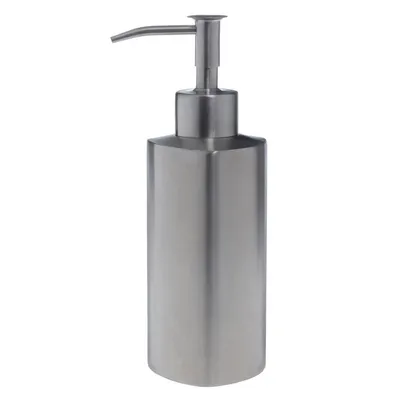 Produktbild von Spirella Seifenspender "Loft" | mit Edelstahlpumpe | Flüssigseifen-Spender | Edelstahl | 300ml | Langliebig und Robust | Silber