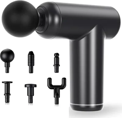 Produktbild von Massagepistole, Massage Gun mit 6 Geschwindigkeiten & 6 Köpfen, mit LCD Touchscreen, Tiefengewebe Massagegerät für Rücken, Schultern, Beine