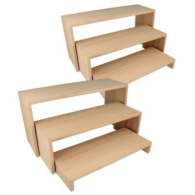 Obrázok produktu pre 2 bloky s 3 drevenými schodiskovými policami 18 x 35 cm