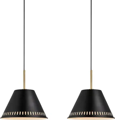 Image de Nordlux Suspension Pine noir 2 flammes max. 2 x 40W E27 sans ampoule