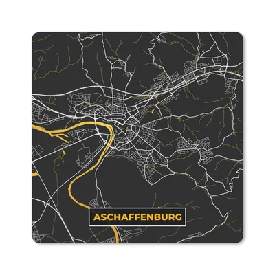 Produktbild von MuchoWow® Mauspad Mousepad Gold - Deutschland - Karte - Stadtplan - Aschaffenburg 20x20 cm - Mousepads - Maus Mat - Pad - Mausunterlage - Desk Mat - Bureauartikeln