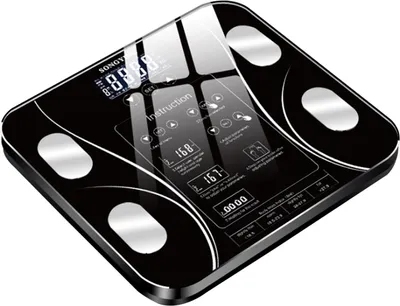 Obrázok produktu pre Inteligentná váha Songying Smart Home, malá váha na meranie telesného tuku, 290 x 260 mm, čierna, model s dobíjateľnou batériou