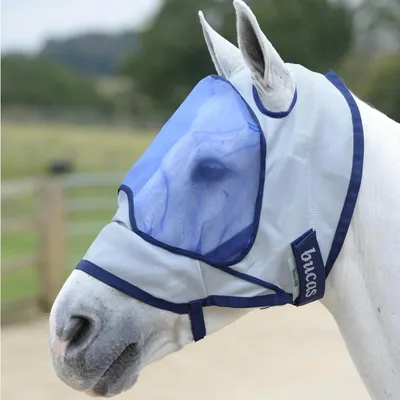 Zdjęcie produktu dla Bucas Fly Mask Buzz-Off Deluxe kaptur przeciw owadom Blue M