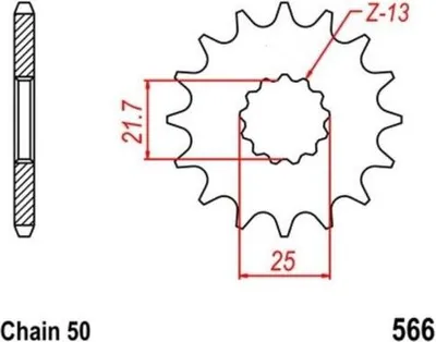 Zdjęcie produktu dla Zębatka 14Z skok 530 do Cagiva Kawasaki Suzuki Yamaha