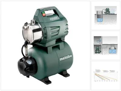 Immagine prodotto di Metabo HWW3500/25 INOX Impianto idraulico domestico 900 W 4,5 bar ( 600969000 ) Motore a condensatore esente da manutenzione