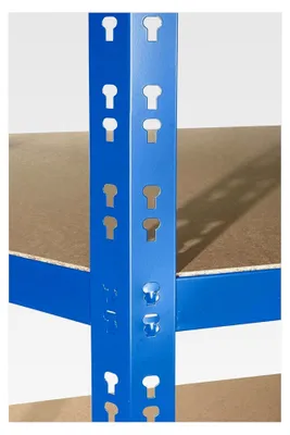 Produktbild von Eckregal Rio für 60 cm Tiefe | 179x90x90x60cm | blau | 4 Böden mit max. 175 kg Tragkraft | Schwerlastregal aus Metall