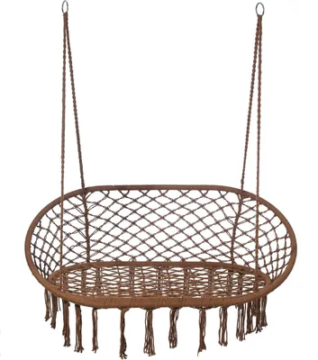 Obrázek produktu pro Závěsné křeslo Rebecca Mobili Hesperis 150x130x70 PolyBavlna Steel Brown Boho