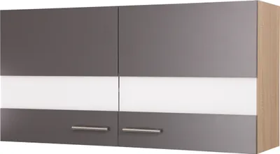 Produktbild von Oberschrank Hängeschrank 110 cm Eiche Sägerau Grau Merle Respekta