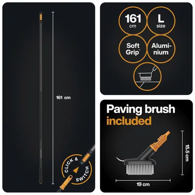 Immagine prodotto di Fiskars OneClick: Spazzola per fughe e manico, modello L