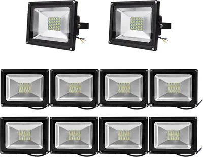 Produktbild von Greenmigo 10x 30W LED Fluter Aussenstrahler SMD Wandstrahler Spots Warmweiß Alu. Gehäuse Strahler Scheinwerfer AC 85-265V LED Flutlicht wasserdicht IP65 Flutlichtstrahler