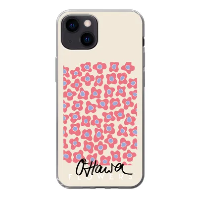 Produktbild von MuchoWow® Handyhülle Schutzhülle Hülle für iPhone 13 mini Blume - Muster - Rosa Silikon Softcase Handy Hülle - Softcase