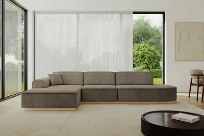 Produktbild von ALTDECOR Ecksofa in L-Form IREA-L2 327x165x80 cm Braun Corner Sofa Eckcouch Couch Wohnlandschaft Cauchsofa