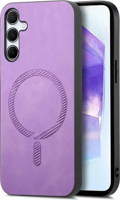 Obrázok produktu pre Puzdro MagSafe pre Samsung Galaxy A55 - Zadný kryt Phonesta Retro Vegan Leather - Fialová