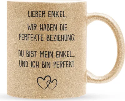 Produktbild von 22Feels Glitzertasse Gold Enkel Geschenk 18. Geburtstag Abitur Weihnachten Firmung Konfirmation Abi Uni Abschluss Bachelor Master Meistertitel Jungs Haferl Männer Teenager Geschenkidee Bürotasse