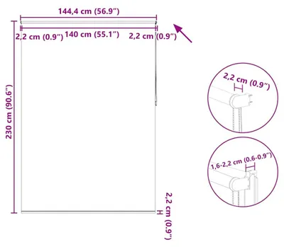 Produktbild von vidaXL Verdunkelungsrollo 144,4 x 230 cm, Stoffbreite 140 cm, Weiß
