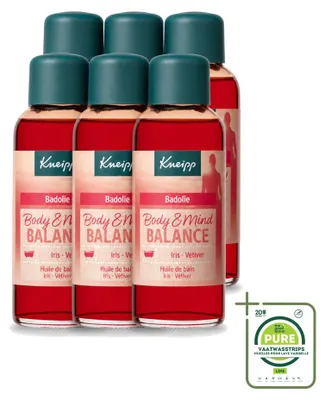 Obrázok produktu pre 6 kusov produktu Kneipp Badöl Body & Mind Balance – vôňa irisu a vetiveru – 100 ml – veľké balenie