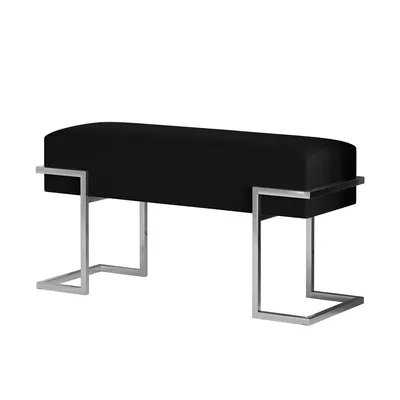 Produktbild von BETTSO Sitzbank CELY 80 mit schwarzem Samtbezug – Loft-Bank mit verchromtem Metallgestell, 80 cm