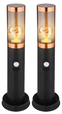 Produktbild von 2er RGB LED Sockelleuchte, Bewegungsmelder, dimmbar, H 45 cm