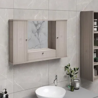 Immagine prodotto di Mobile bagno pensile 3 ante con Specchio colore olmo 93x14x61H PENSIL2SPEOL