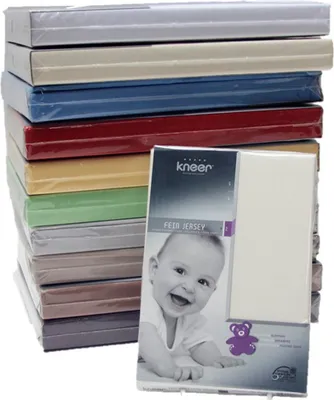 Produktbild von Kneer Spannbettlaken, Spannbetttuch, Fein-Jersey Qualität 50 verschiedene Farben und Größen 60 x 120
