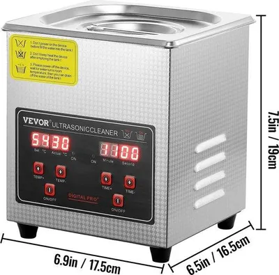Obrázok produktu pre Ultrazvukový čistič 2 litre – nerezová oceľ – ultrazvukový čistiaci prístroj s ohrevom, frekvencia 28/40 kHz