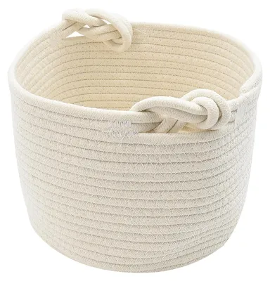 Immagine prodotto di Cesto portaoggetti intrecciato con maniglie robuste, ideale per giocattoli