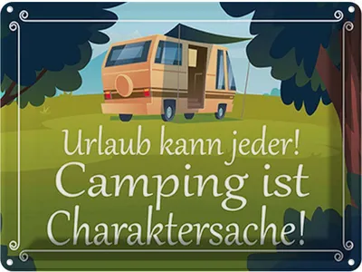 Produktbild von vianmo Blechschild 30x40 cm Urlaub kann jeder Camping ist Outdoor Spruch Zitat