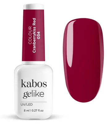 Imagen del producto de Esmalte de uñas híbrido UV/LED Kabos Gelike 034 Cranberrykiss Red 8 ml