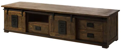 Produktbild von MASSIVMOEBEL24 TV-Board Mango 200x55x50 braun lackiert RAILWAY #451