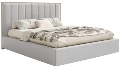 Image de Selsey Togents - Lit Tapissé 140x200 avec Revêtement Velours, Gris Clair