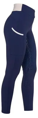 Produktbild von Equestro Cross Knee Grip Training Damenleggings Blau S Frau Blau S