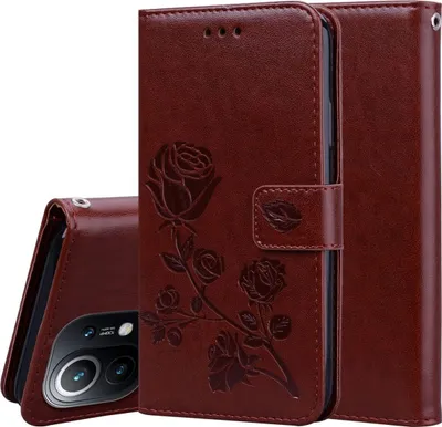 Zdjęcie produktu dla Pokrowiec König Design kompatybilny z etui na telefon komórkowy Xiaomi Mi 11 Lite ze skóry syntetycznej - Brązowe etui na telefon komórkowy