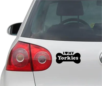 Produktbild von Aufkleber / Autoaufkleber - JDM - Die cut - I Love My Yorkies Decal Auto Truck Fenster Sticker - schwarz - 149mm x71mm