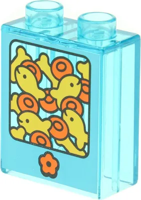 Produktbild von 1x Lego Duplo Glas Stein 1x2x2 transparent hell blau Fisch Tank Zoo 4066pb477