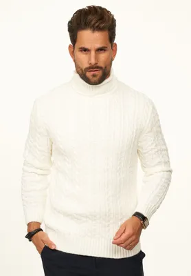 Produktbild von DAILY Baumwolle Herren Strickpullover als Grobstrick Pulli mit Zopfmuster für Herren Strickpullover für Männer - Winterpullover im Regular-Fit