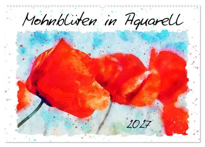 Produktbild von Mohnblüten in Aquarell (Wandkalender 2027 DIN A2 quer), CALVENDO Monatskalender