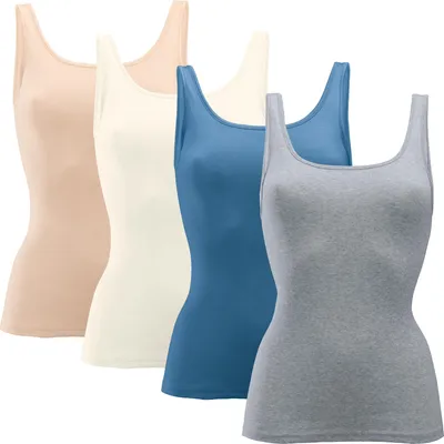 Produktbild von Speidel Damen-Unterhemd 4er-Pack apricot/creme/grau/blau 46