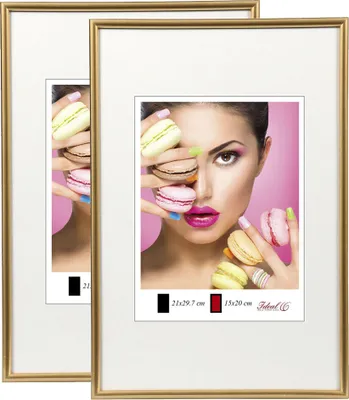 Produktbild von 2er 3er 5er Pack Photo Style Set Bilderrahmen Wanddeko Collage Poster Kunststoff Rahmen - Farbe: 2er Pack Gold | Format: 40x60