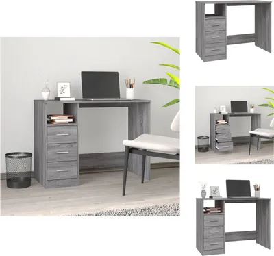 Image de vidaXL Bureau avec tiroirs Gris Sonoma 102x50x76 cm - Bureaux
