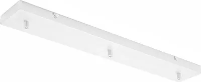 Image de Rosace Plafond Rectangulaire Blanc Ip20 Alice Pour Suspension - Base Moderne, Connexion Centrale, Installation Facile