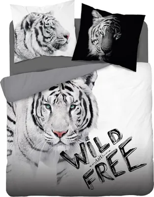 Produktbild von Baumwoll-Bettwäsche-Set Tiger Weiß 220x200 Holland Natura