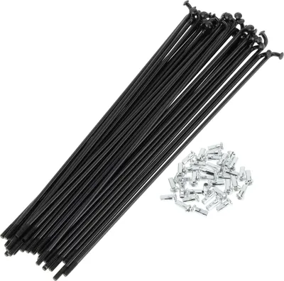Produktbild von 1 Satz Universal-Fahrradspeichen 12G 195mm Länge Fahrradrad Speichen Nippel Schwarz Kohlenstoffstahl