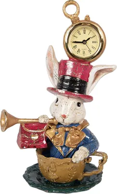 Image de Clayre & Eef Figurine de décoration Lapin 15x11x23 cm Beige Plastique